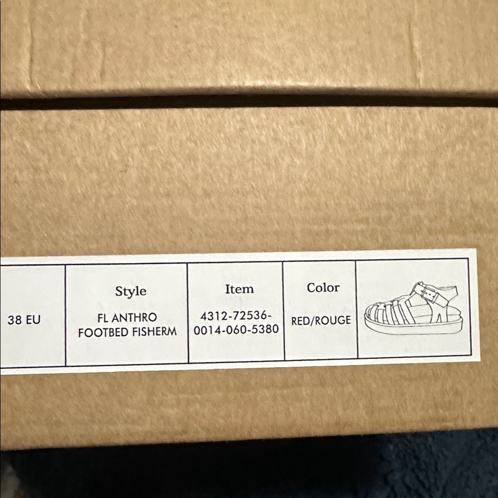 NWT! NEW IN BOX! By Anthropologie Footbed Fisherman Flats Red 8-8.5 EU 39 - Picture 6 of 9